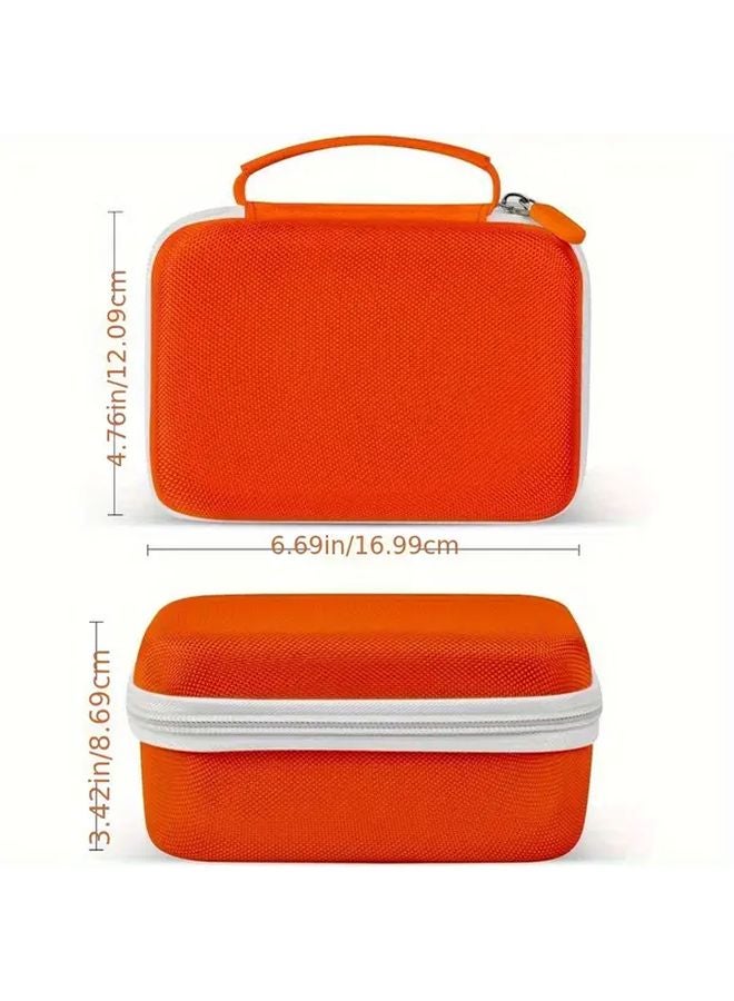 Portable Mini Wireless Thermal Label Maker Case Orange Durable EVA Material Compact Design - Image 2